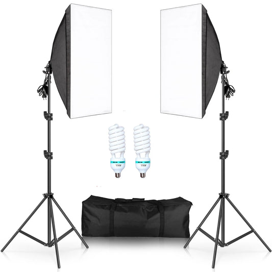 KIT DE ILUMINAÇÃO SOFTBOX PARA FOTOGRAFIA, 50x70cm, 45/70/135w, LÂMPADA DE LED EQUIPAMENTO PROFISSIONAL, ESTÚDIO FOTOGRÁFICO