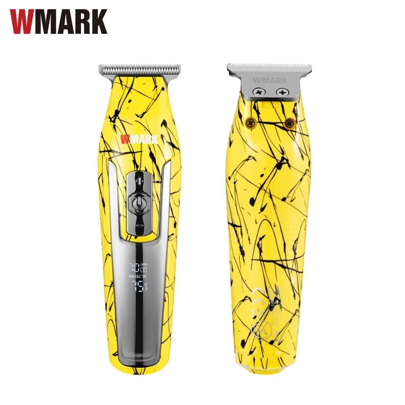 MÁQUINA CONTORNOS Wmark C24-HC11 amarelo 4 velocidade cabelo detalhe máquina elétrico  lâmina borda t-wide